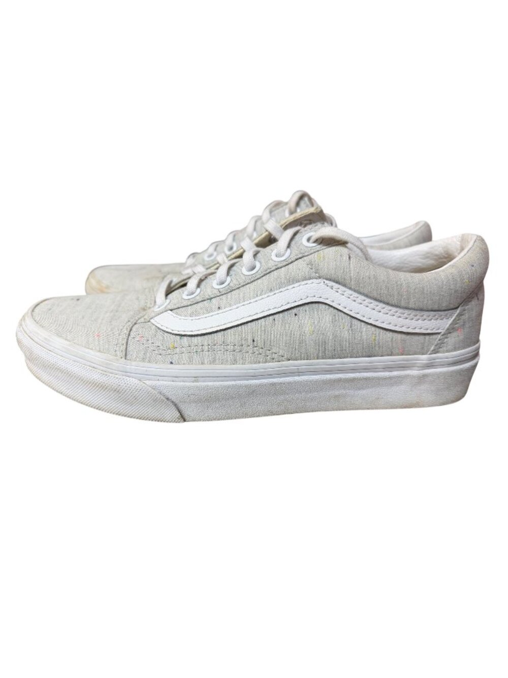 Vans Old Skool Speckle Jersey Womens Size 7 Gray White Athletic Shoes Sneakers